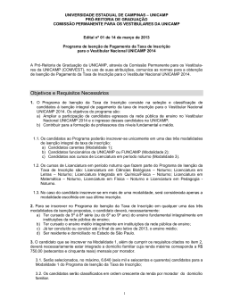 Edital da Isenção 2014