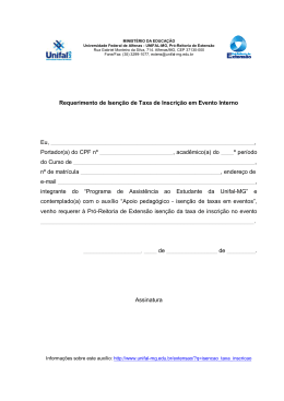 Requerimento de Isenção de Taxa de Inscrição em - Unifal-MG