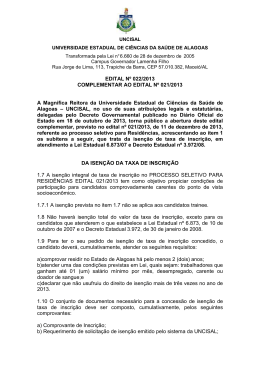 Edital 022.2013 - Isenção da taxa de