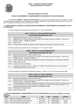 Deferimento e Indeferimento da Solicita&ccedil;&atilde;o de