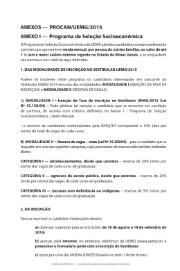 ANEXOS &mdash; PROCAN/UEMG/2015 ANEXO I &mdash; Programa de