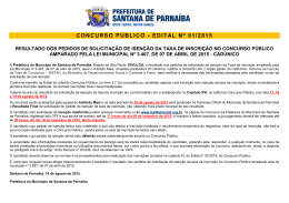 CONCURSO PÚBLICO - EDITAL Nº 01/2015