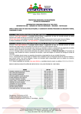 Informativo 002 - Isen&ccedil;&atilde;o da Taxa de Inscricao