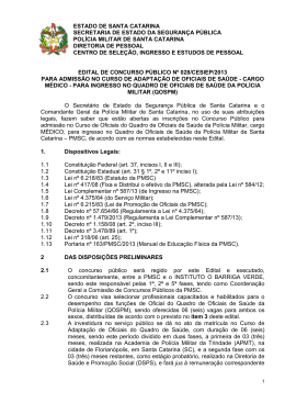ESTADO DE SANTA CATARINA - Pol&iacute;cia Militar de Santa Catarina