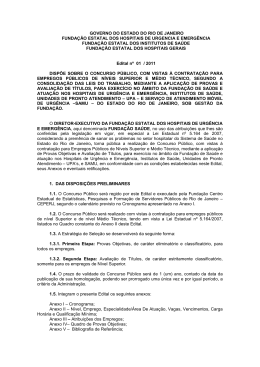 Edital - Concurso 001/2011 - Funda&ccedil;&atilde;o Sa&uacute;de