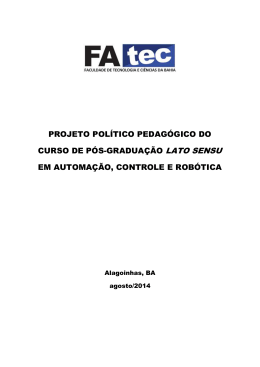 Projeto Pedagógico do Curso de Engenharia Elétrica - FATEC