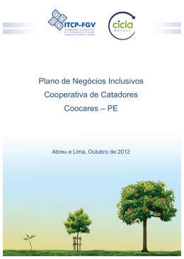 Plano de Neg&oacute;cios Inclusivos Cooperativa de Catadores Coocares