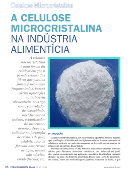 artigo especial: a celulose microcristalina na indústria alimentícia