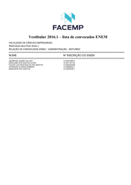 Vestibular 2016.1 &ndash; lista de convocados ENEM