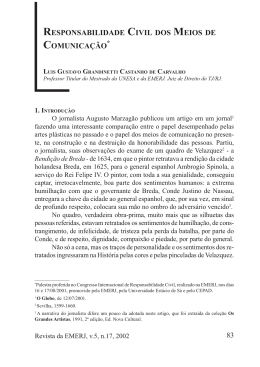 RESPONSABILIDADE CIVIL DOS MEIOS DE COMUNICA&Ccedil;&Atilde;O