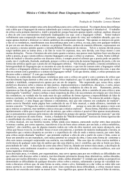 Música e Crítica Musical: Duas Linguagens