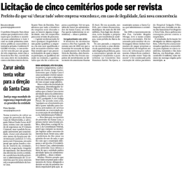 Licita&ccedil;&atilde;o de cinco cemit&eacute;rios pode ser revista