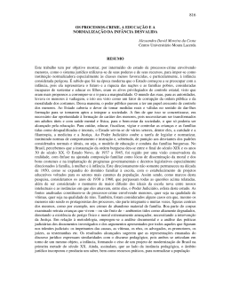 Os processos-crime, a educação e a normalização da infância
