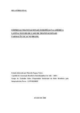 empresas transnacionais europ&eacute;ias na am&eacute;rica latina: estudo de