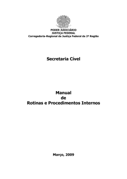 Secretaria C&iacute;vel - Tribunal Regional Federal da 2&ordf; Regi&atilde;o