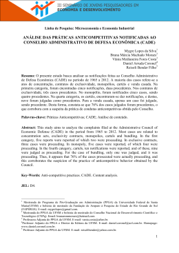 an&aacute;lise das pr&aacute;ticas anticompetitivas notificadas ao