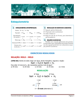 Estequiometria - Portal de Estudos em Qu&iacute;mica