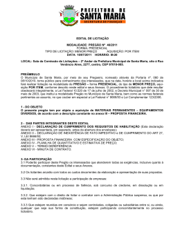 EDITAL DE PREGÃO - Prefeitura Municipal de Santa Maria