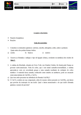 Fun&ccedil;&otilde;es inorg&acirc;nicas e Rea&ccedil;&otilde;es