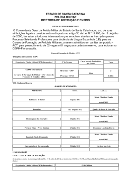ESTADO DE SANTA CATARINA POL&Iacute;CIA MILITAR DIRETORIA DE