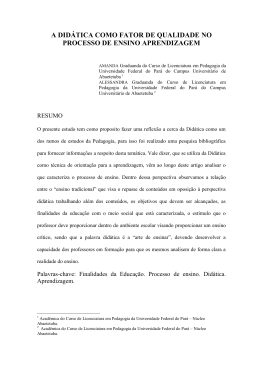 a didática como fator de qualidade no processo de ensino