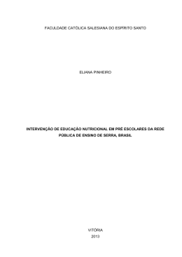 interven&ccedil;&atilde;o de educa&ccedil;&atilde;o nutricional em pr&eacute; escolares da rede