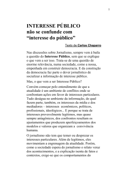INTERESSE P&Uacute;BLICO n&atilde;o se confunde com