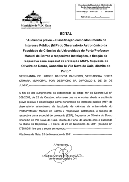 Edital de audiência prévia - classificação como monumento de