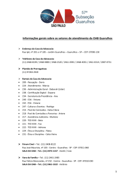 Informa&ccedil;&otilde;es gerais sobre os setores de