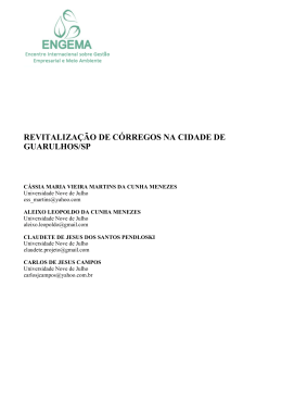 REVITALIZA&Ccedil;&Atilde;O DE C&Oacute;RREGOS NA CIDADE DE GUARULHOS/SP