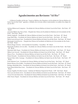 Agradecimentos aos Revisores &ldquo;Ad Hoc&rdquo;