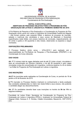 Edital - Universidade Federal de Alagoas
