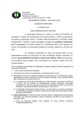 Edital PROGRAD/COPS N&ordm; 007/2010