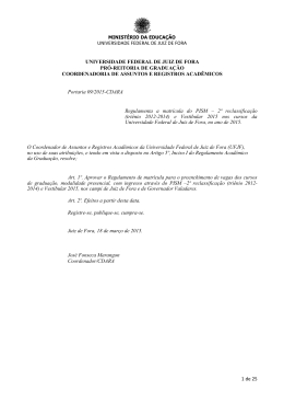 Orienta&ccedil;&otilde;es para matr&iacute;cula - Universidade Federal de Juiz de Fora