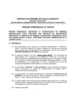 preg&atilde;o presencial n&ordm; 46/2013
