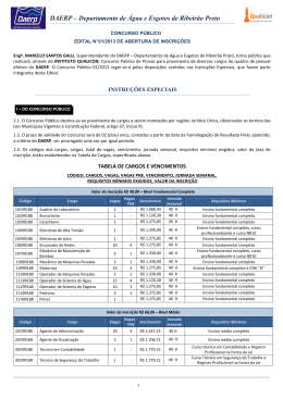 Edital de Abertura das Inscrições