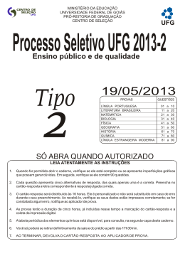 Prova Tipo 2. - Vestibular