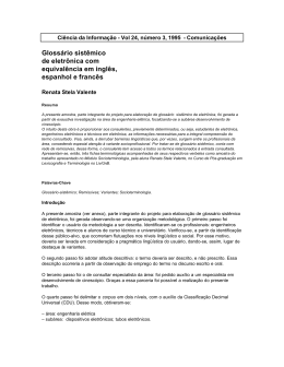 Gloss&aacute;rio sist&ecirc;mico de eletr&ocirc;nica com equival&ecirc;ncia em ingl&ecirc;s