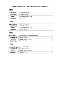 conteúdos do simulado fundamental ii – 09/06/2015 6ºano inglês