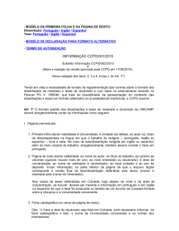 INFORMAÇÃO CCPG/001/2015