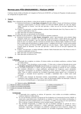 Aprovado na 316&ordf; Reuni&atilde;o de Colegiado P&oacute;sCom &ndash; UMESP