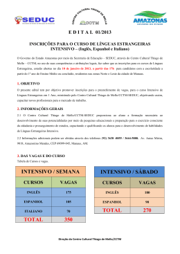 L&ecirc;ia o edital de L&iacute;nguas Estrangeiras - INTENSIVO
