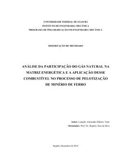 an&aacute;lise da participa&ccedil;&atilde;o do g&aacute;s natural na matriz energ&eacute;tica