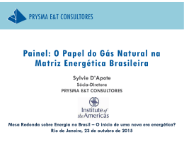 Painel: O Papel do Gás Natural na Matriz Energética Brasileira
