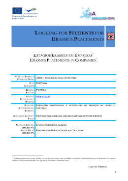 LOOKING FOR STUDENTS FOR ERASMUS PLACEMENTS