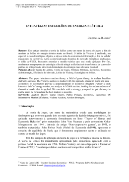 Estrat&eacute;gias em Leil&otilde;es de Energia El&eacute;trica