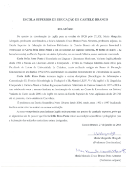 escola superior de educação de castelo branco relatório