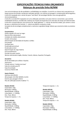 ESPECIFICA&Ccedil;&Otilde;ES T&Eacute;CNICAS PARA OR&Ccedil;AMENTO