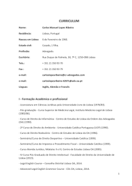 Resumo / Curriculum Vitae