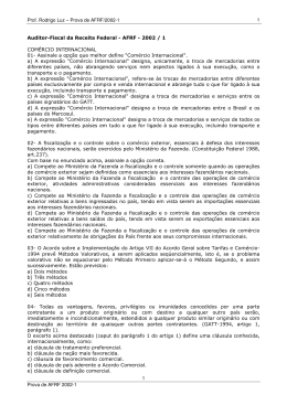 Prof. Rodrigo Luz &ndash; Prova de AFRF/2002-1 Prova de AFRF 2002